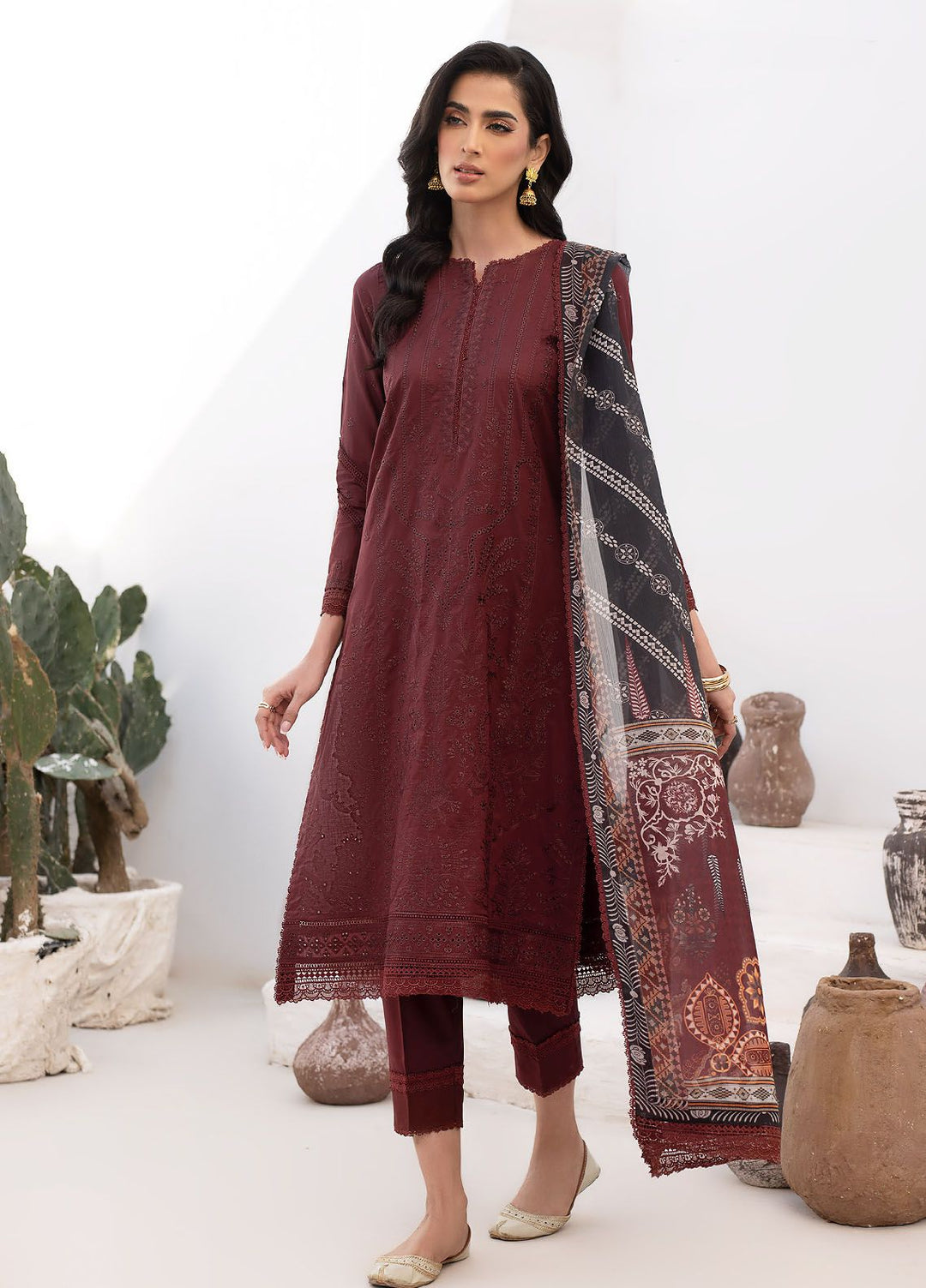 Zarif Embroidered Lawn Suit Unstitched 3 Piece ZF24E ZL 02 Elvira - Eid Collection