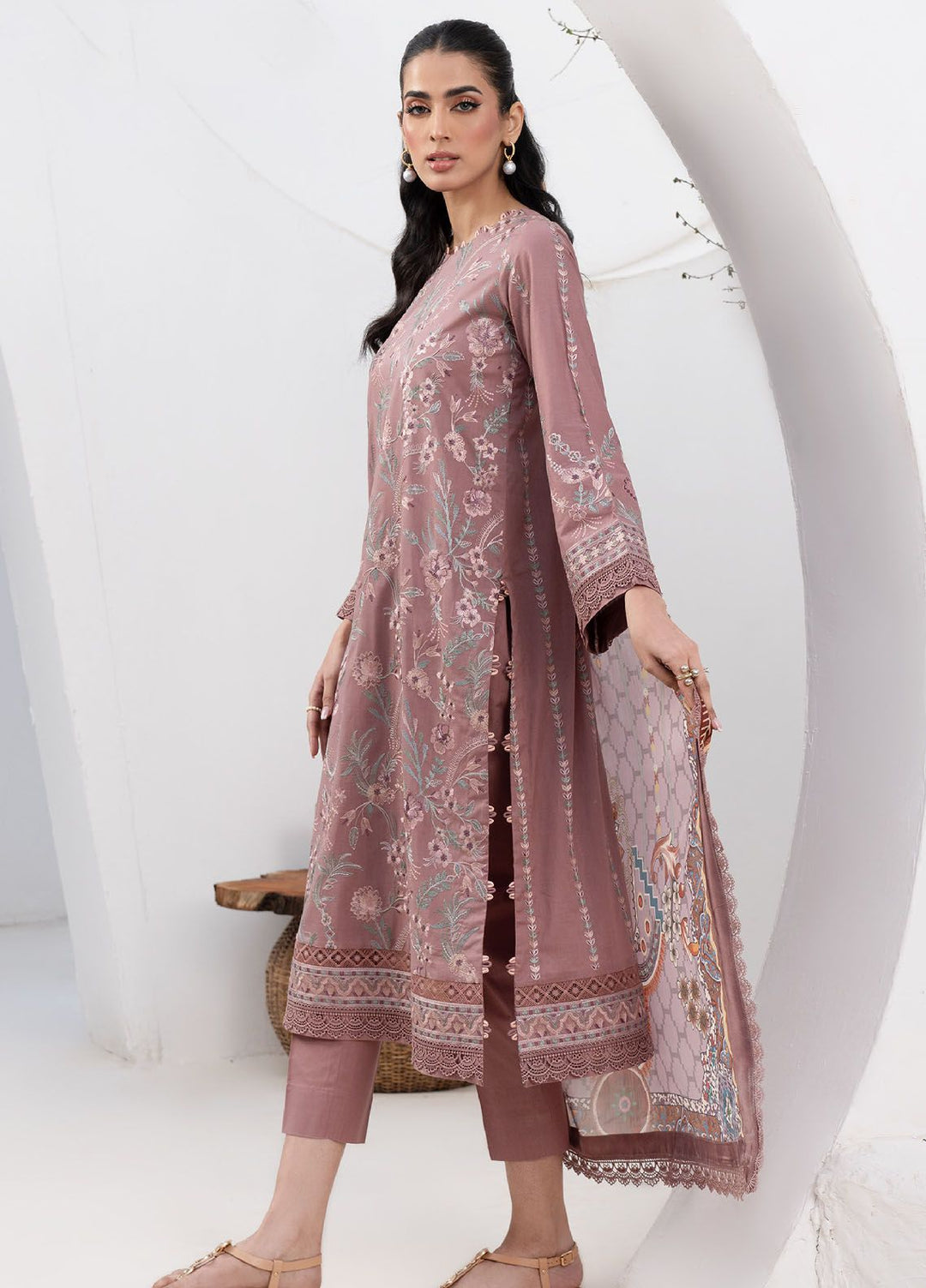 Zarif Embroidered Lawn Suit Unstitched 3 Piece ZF24E ZL 05 Florina - Eid Collection