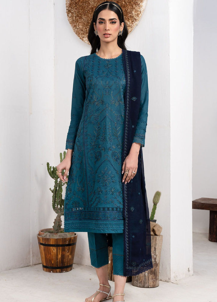 Zarif Embroidered Lawn Suit Unstitched 3 Piece ZF24E ZL 07 Marina - Eid Collection