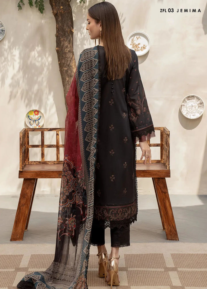 Zarif Embroidered Lawn Suit Unstitched 3 Piece ZF24F ZFL-03 Jemima - Summer Collection