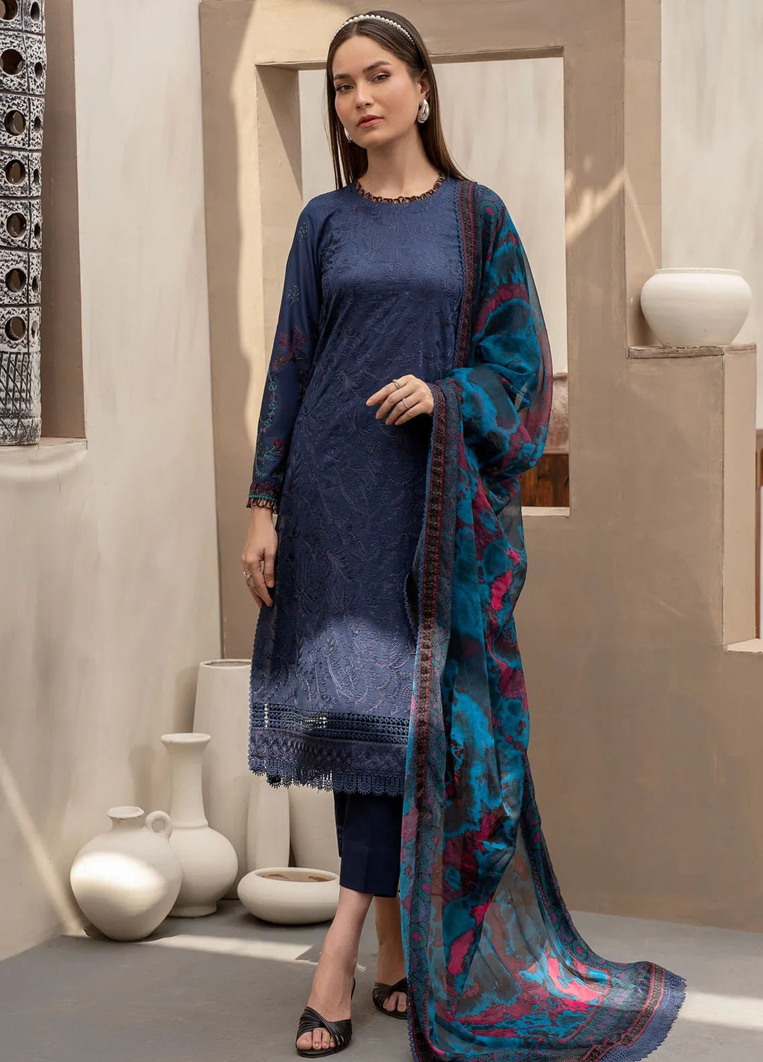 Zarif Embroidered Lawn Suit Unstitched 3 Piece ZF24F ZFL-08 Seemal - Summer Collection