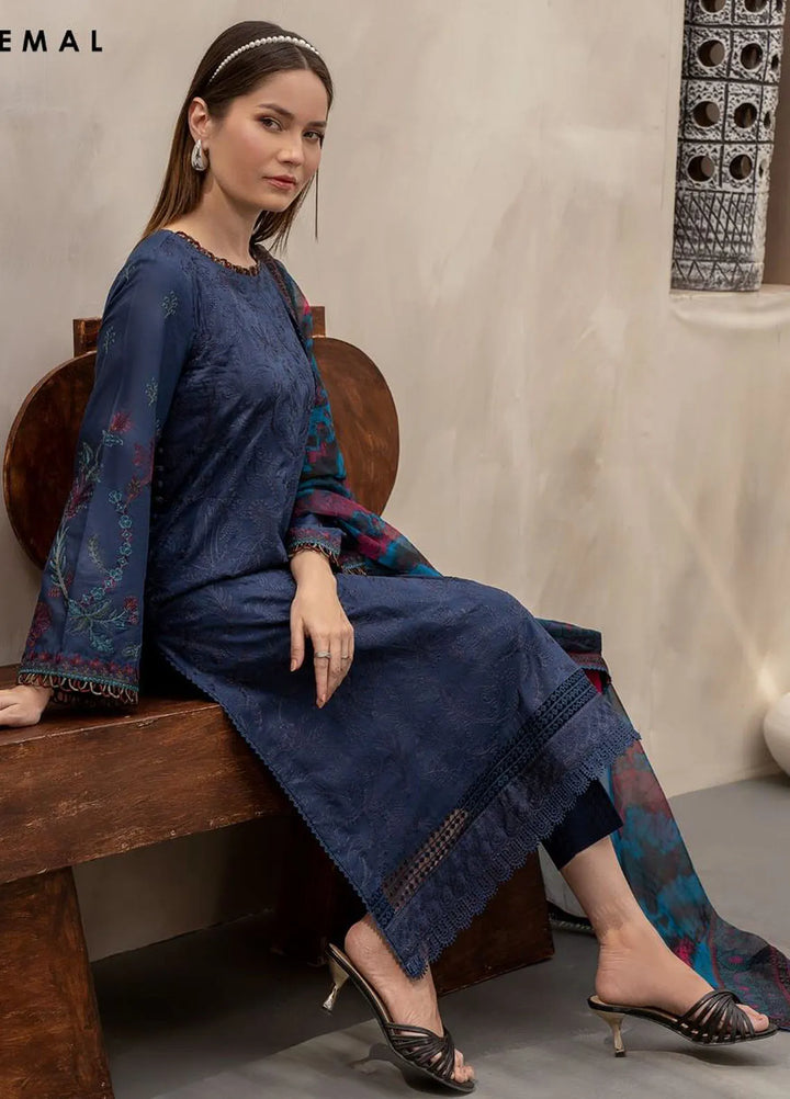 Zarif Embroidered Lawn Suit Unstitched 3 Piece ZF24F ZFL-08 Seemal - Summer Collection