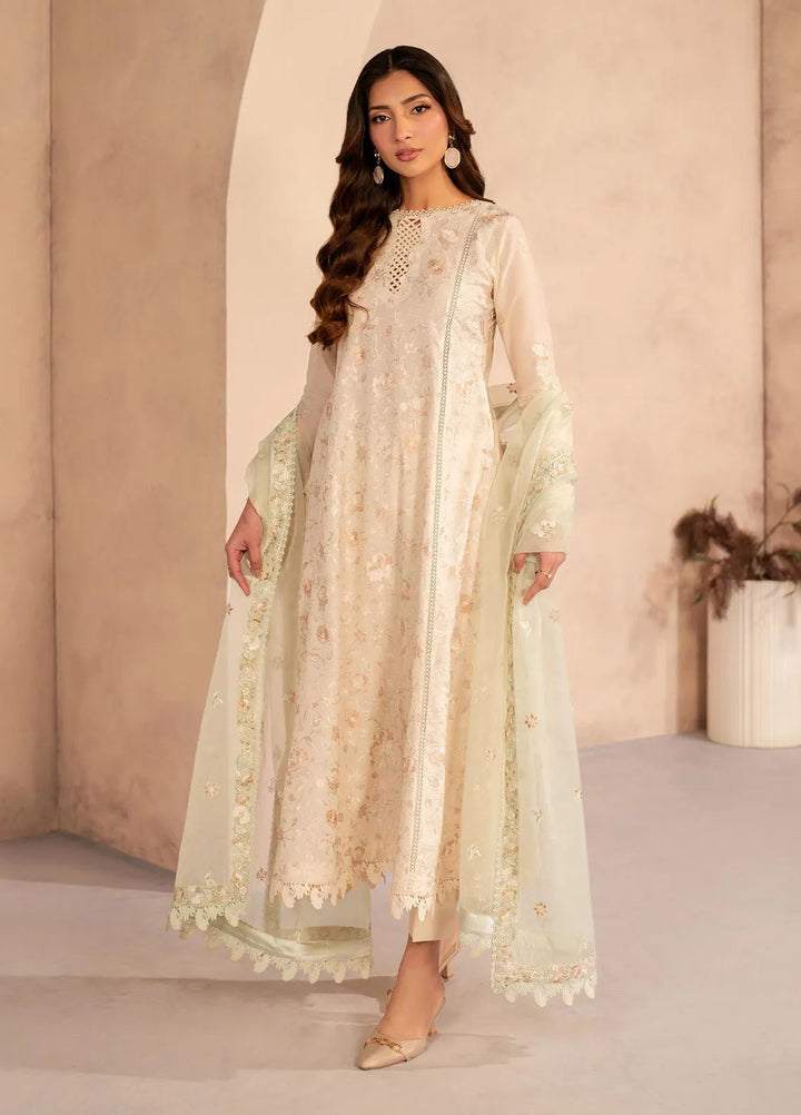 Zarif Embroidered Lawn Suit Unstitched 3 Piece ZF25LC D-01 Daheer - Summer Collection