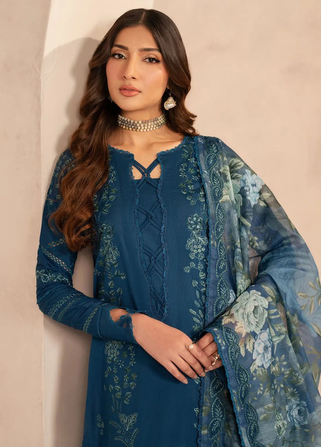 Zarif Embroidered Lawn Suit Unstitched 3 Piece ZF25LC D-03 Mehmer - Summer Collection
