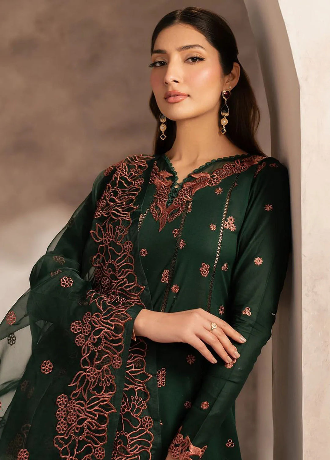 Zarif Embroidered Lawn Suit Unstitched 3 Piece ZF25LC D-04 Siraan - Summer Collection
