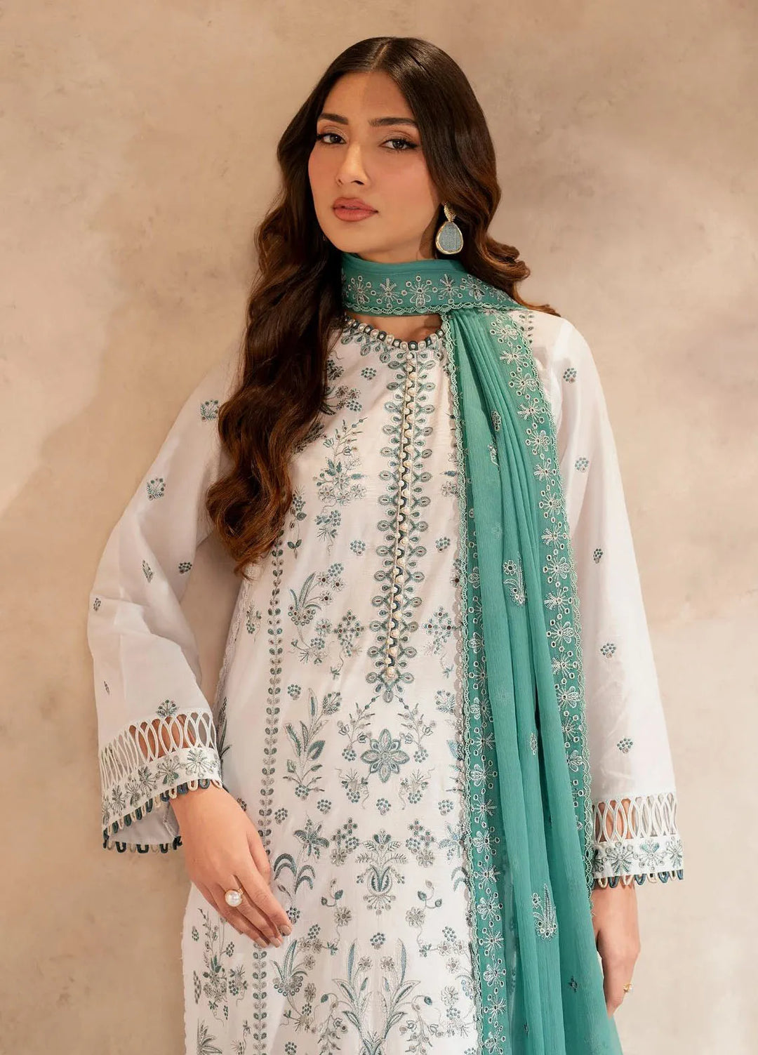 Zarif Embroidered Lawn Suit Unstitched 3 Piece ZF25LC D-05 Semil - Summer Collection