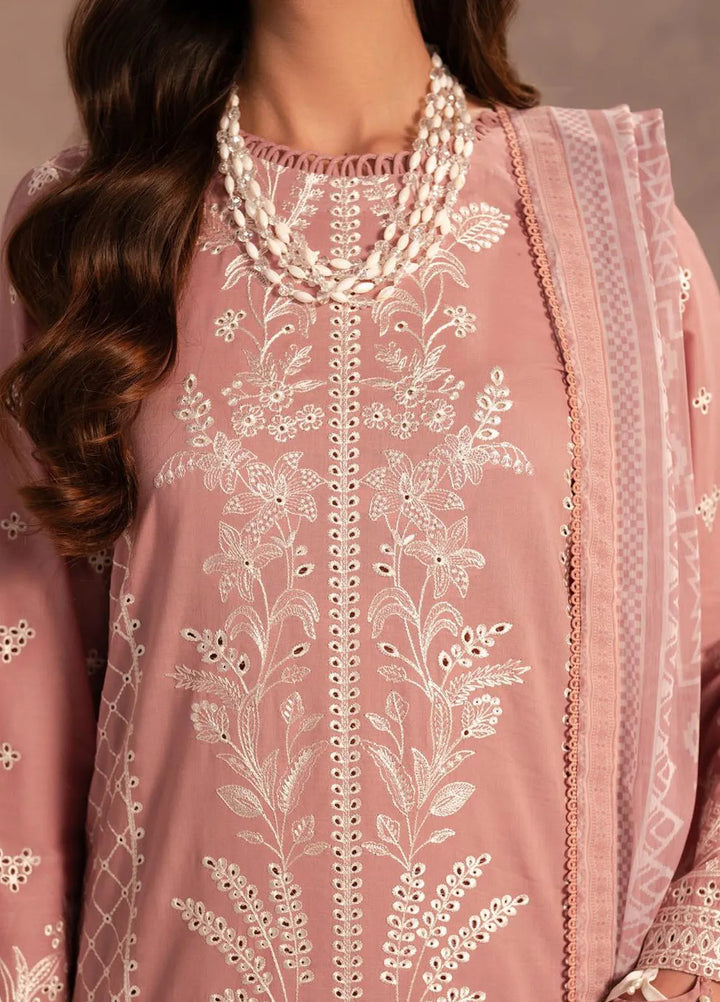 Zarif Embroidered Lawn Suit Unstitched 3 Piece ZF25LC D-07 Aneema - Summer Collection