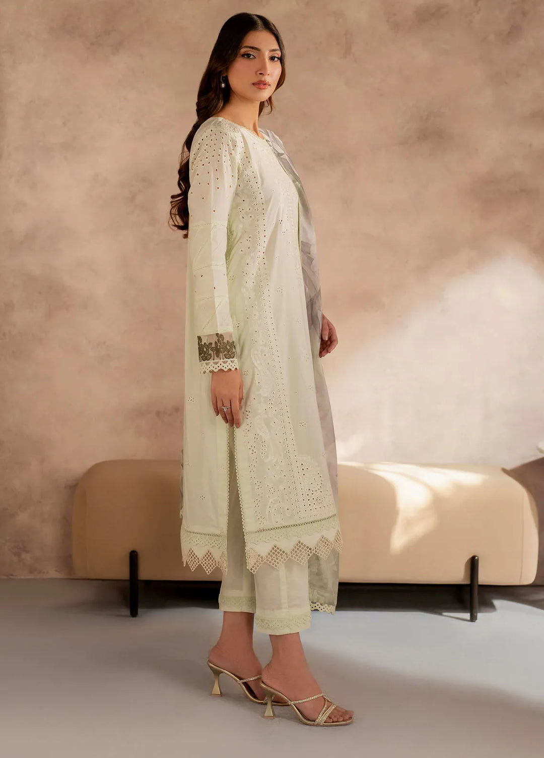 Zarif Embroidered Lawn Suit Unstitched 3 Piece ZF25LC D-08 Roohal - Summer Collection
