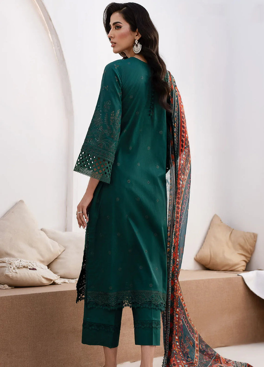 Zarif Embroidered Lawn Unstitched Suit 3 Piece ZF24E ZL 01 Maple - Eid Collection