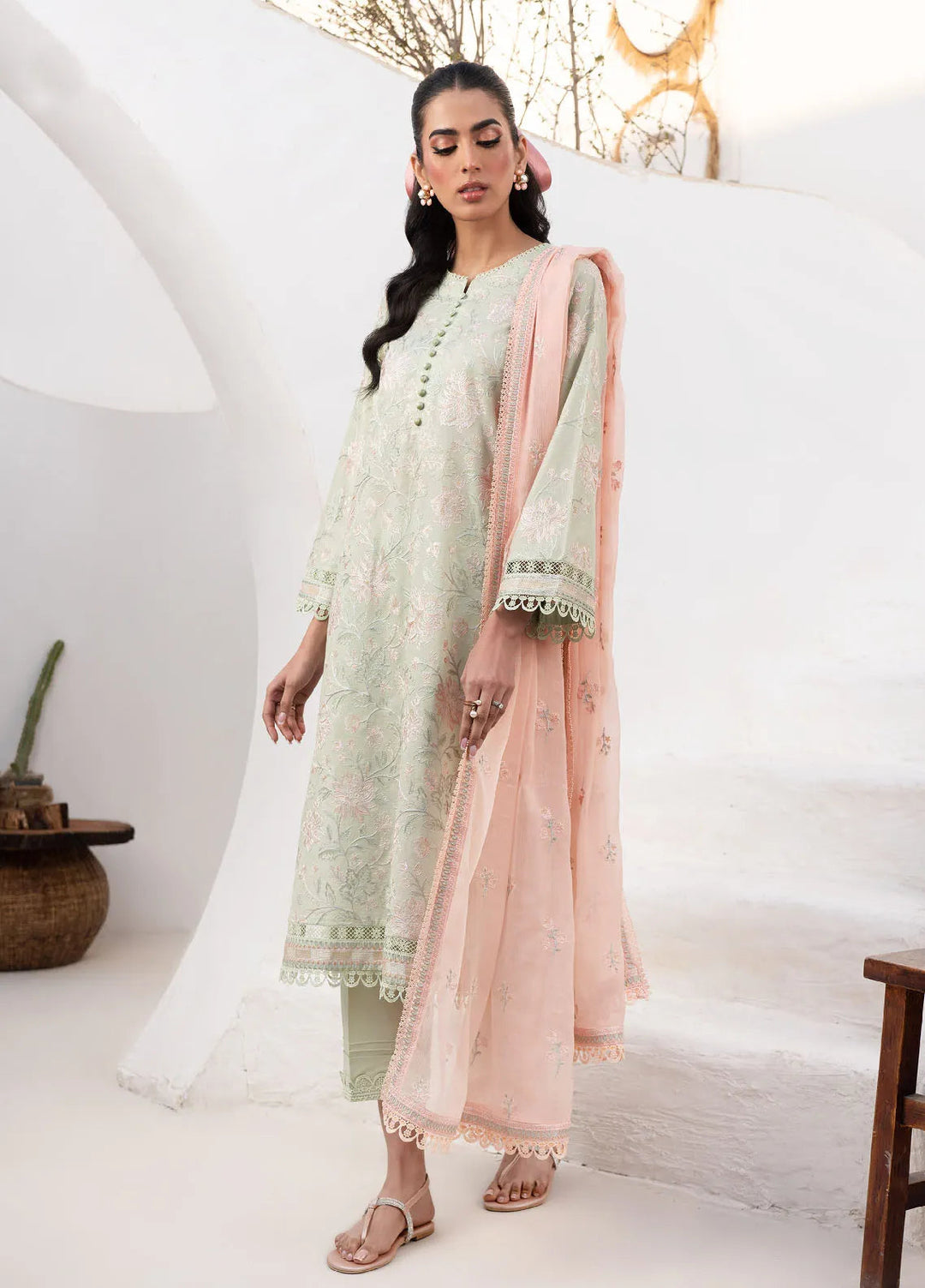 Zarif Embroidered Lawn Unstitched Suit 3 Piece ZF24E ZL 03 Sephora - Eid Collection