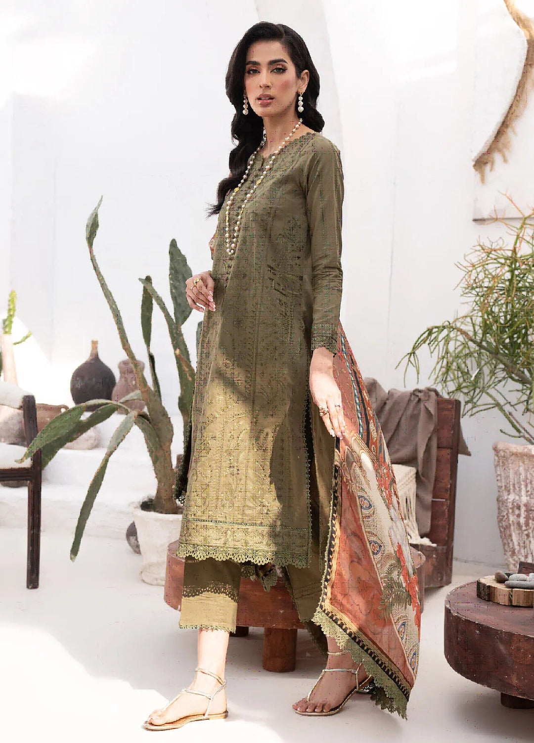 Zarif Embroidered Lawn Unstitched Suit 3 Piece ZF24E ZL 06 Remiah - Eid Collection