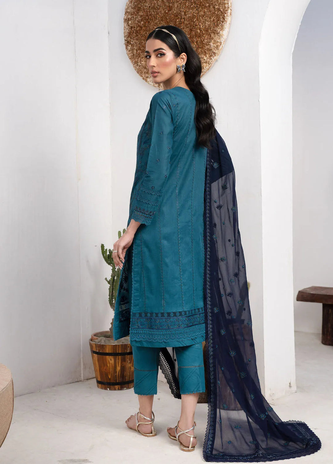 Zarif Embroidered Lawn Unstitched Suit 3 Piece ZF24E ZL 07 Marina - Eid Collection