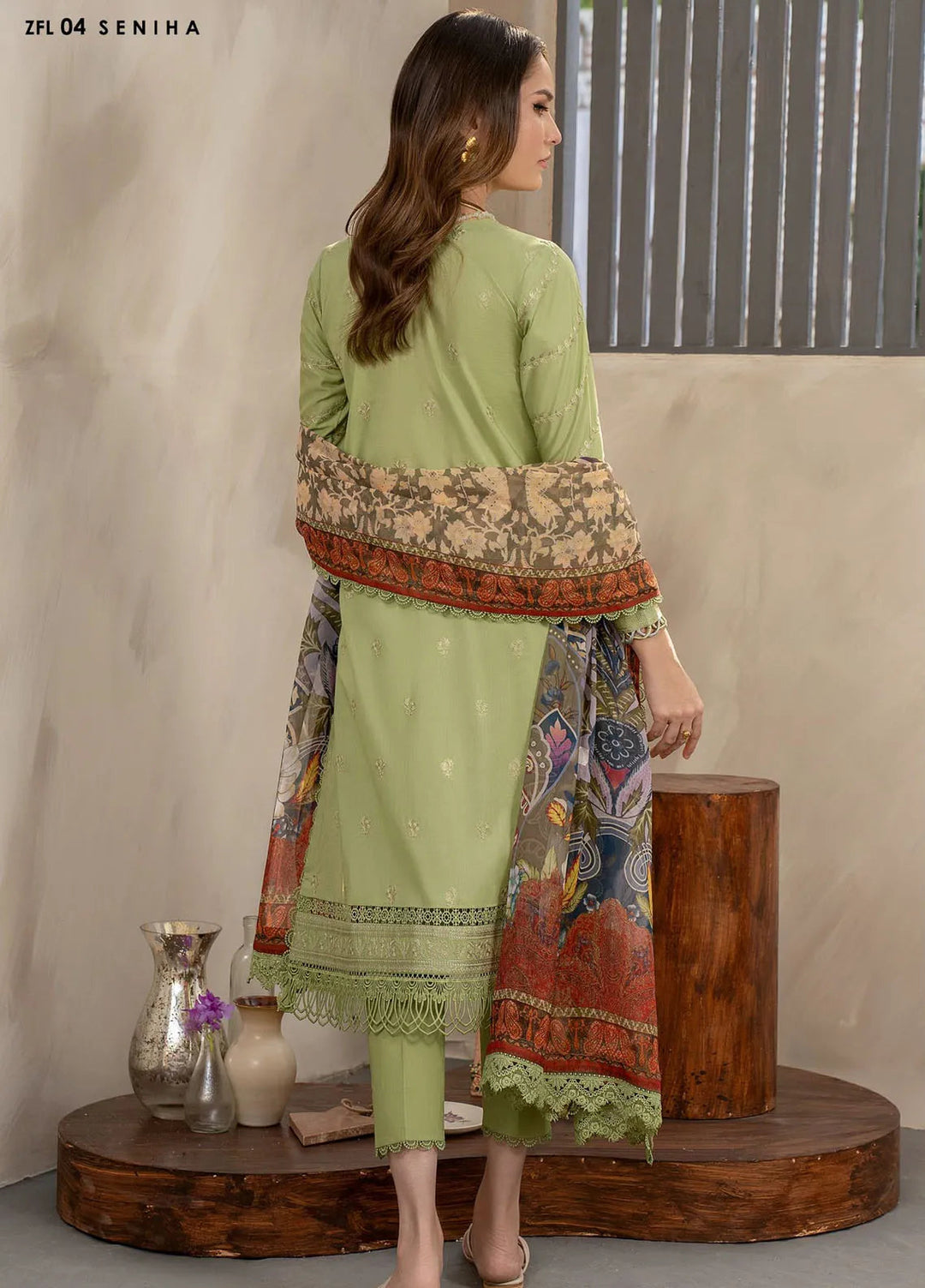 Zarif Embroidered Lawn Unstitched Suit 3 Piece ZF24F ZFL-04 Seniha - Summer Collection