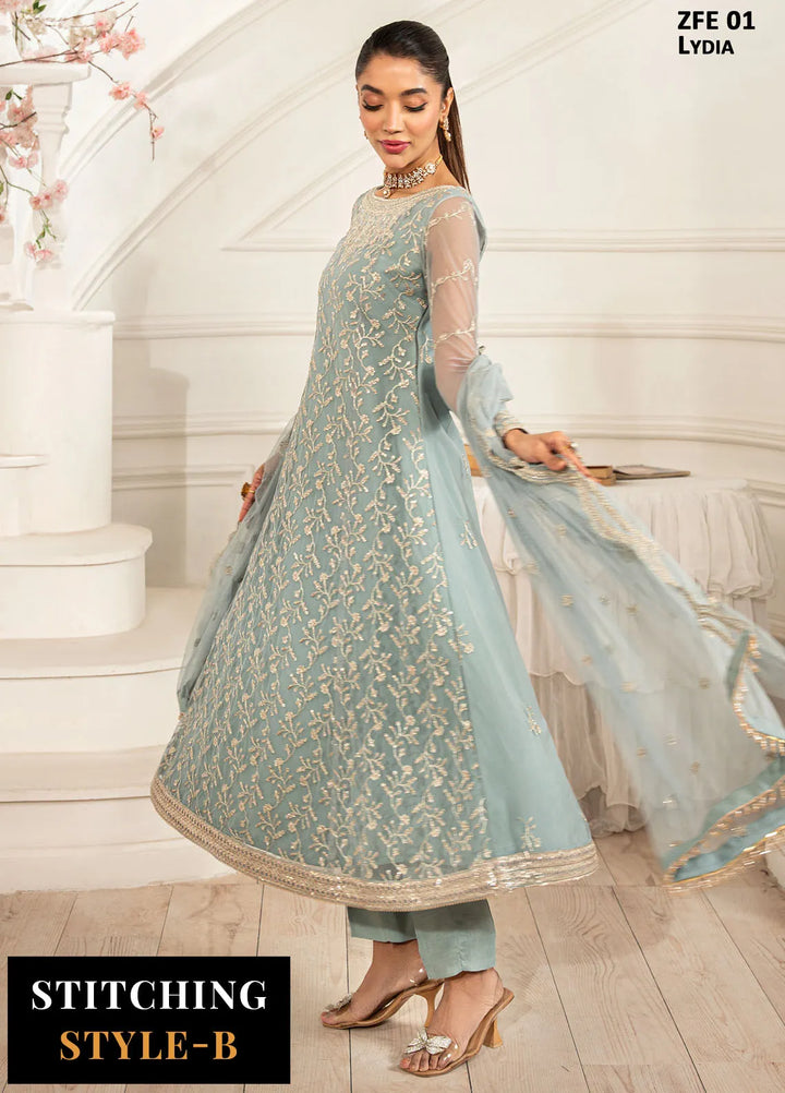 Zarif Embroidered Net Suit Unstitched 3 Piece ZF25FE ZFE-01 Lydia - Formals Collection