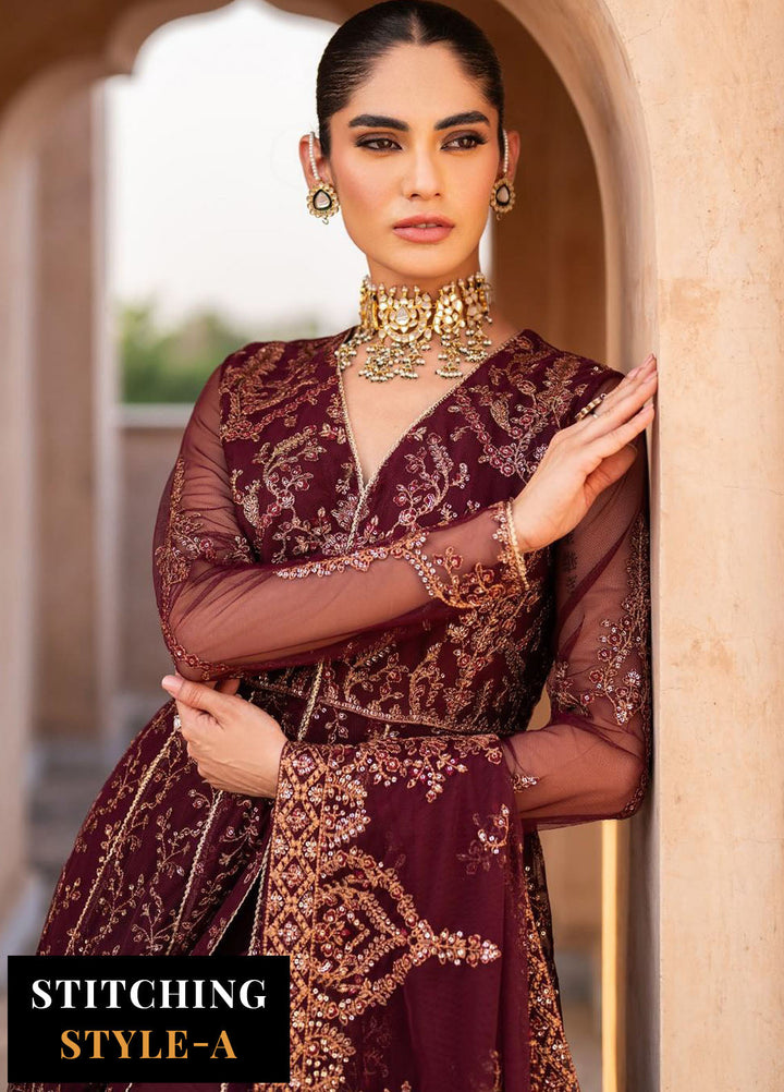 Zarif Embroidered Net Suits Unstitched 3 Piece ZR25UF SBA-01 Elif - Formals Collection