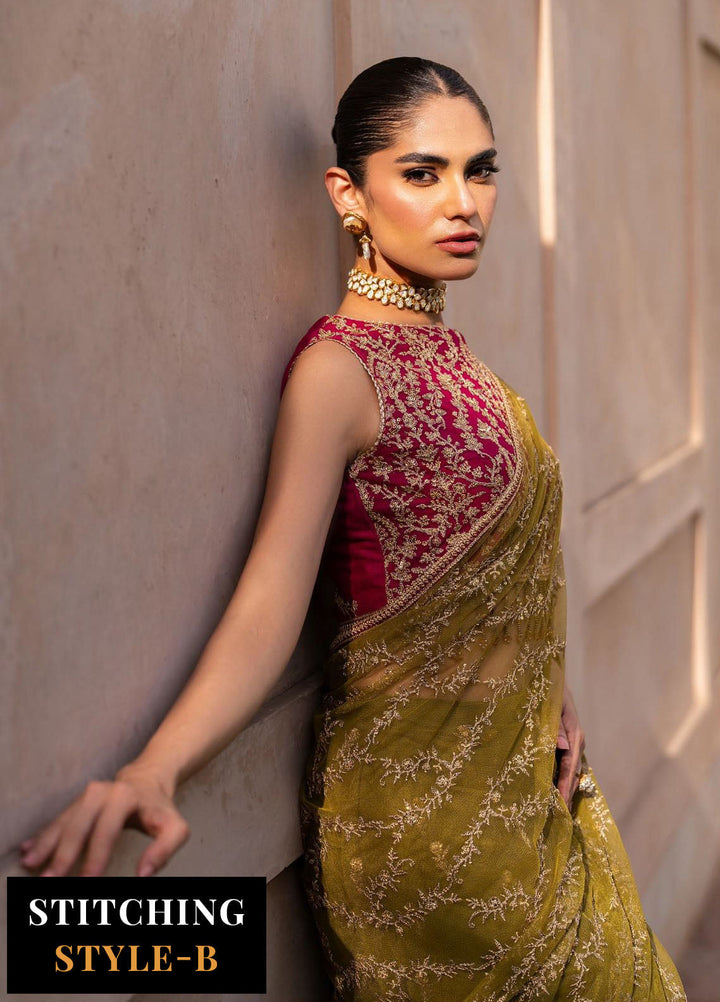 Zarif Embroidered Net Suits Unstitched 3 Piece ZR25UF SBA-03 Lara - Formals Collection