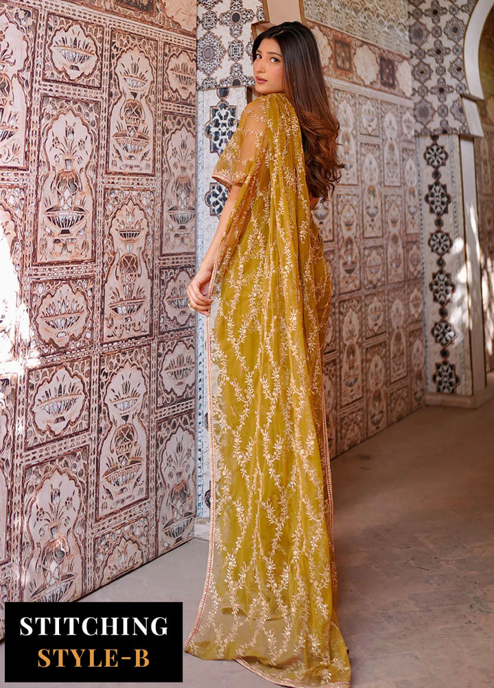 Zarif Embroidered Net Suits Unstitched 3 Piece ZF25SN SBA-03 Lara - Formals Collection