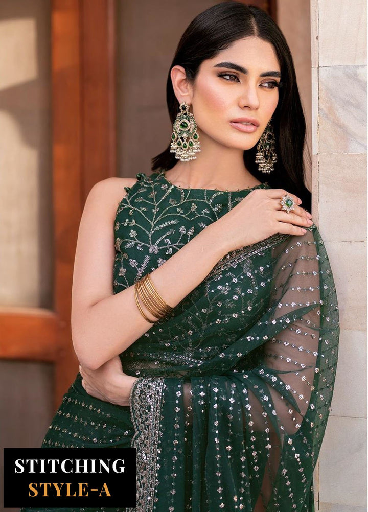 Zarif Embroidered Net Suits Unstitched 3 Piece ZR25UF SBA-05 Keran - Formals Collection