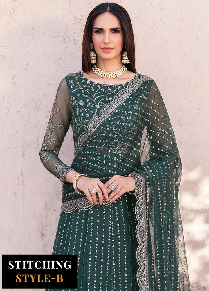 Zarif Embroidered Net Suits Unstitched 3 Piece ZF25SN SBA-05 Keran - Formals Collection