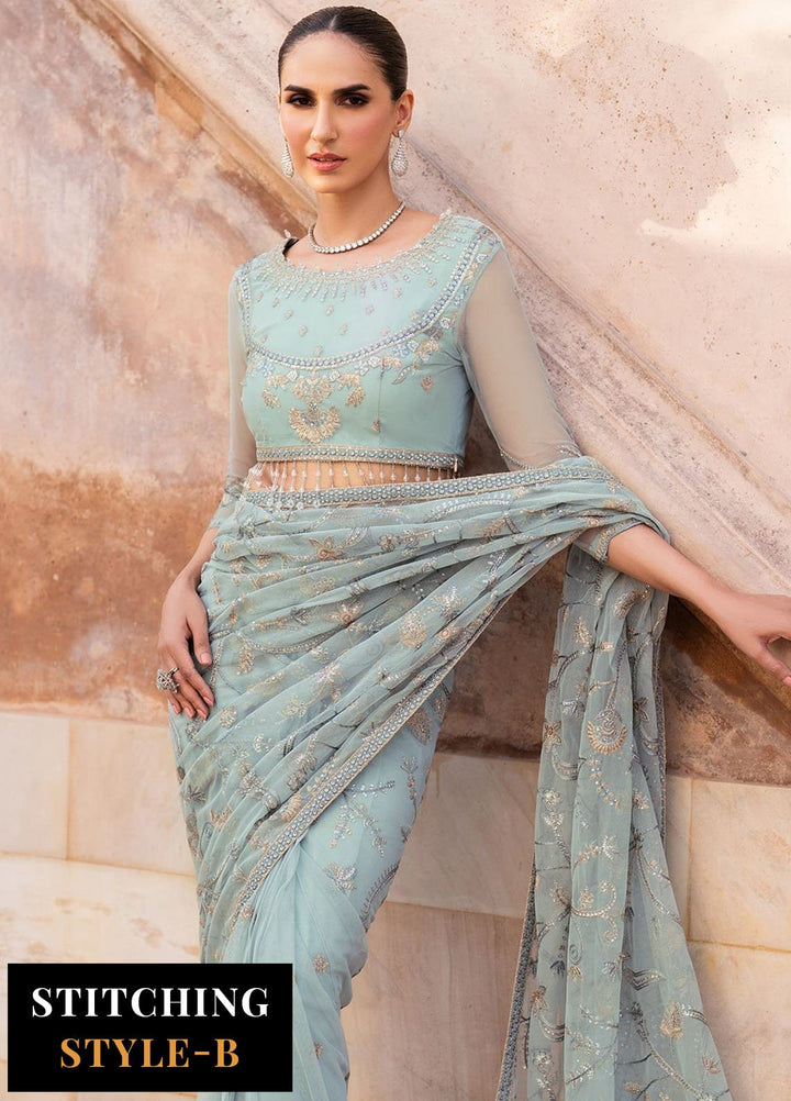 Zarif Embroidered Net Suits Unstitched 3 Piece ZF25SN SBA-06 Inseesa - Formals Collection