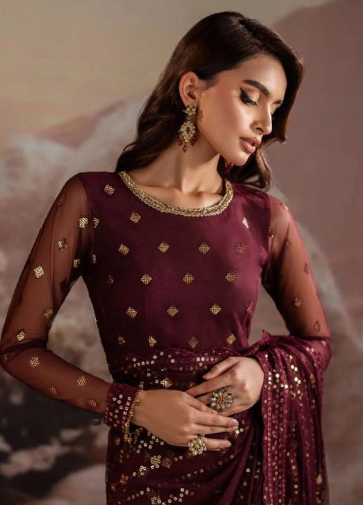 Zarif Embroidered Net  Unstitched Saree ZR25UF ZRF002 - Laira - Formal Collection