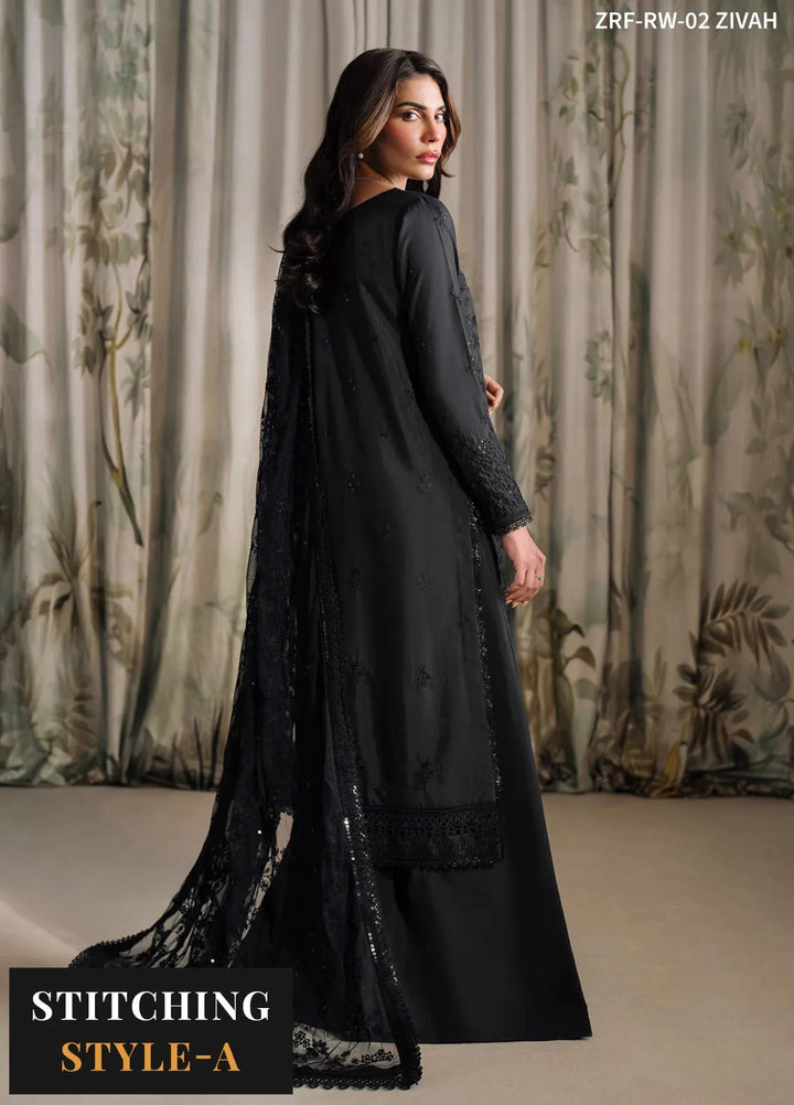Zarif Embroidered Raw Silk Suit Unstitched 3 Piece ZRF-RW-02 Zivah - Festive Collection