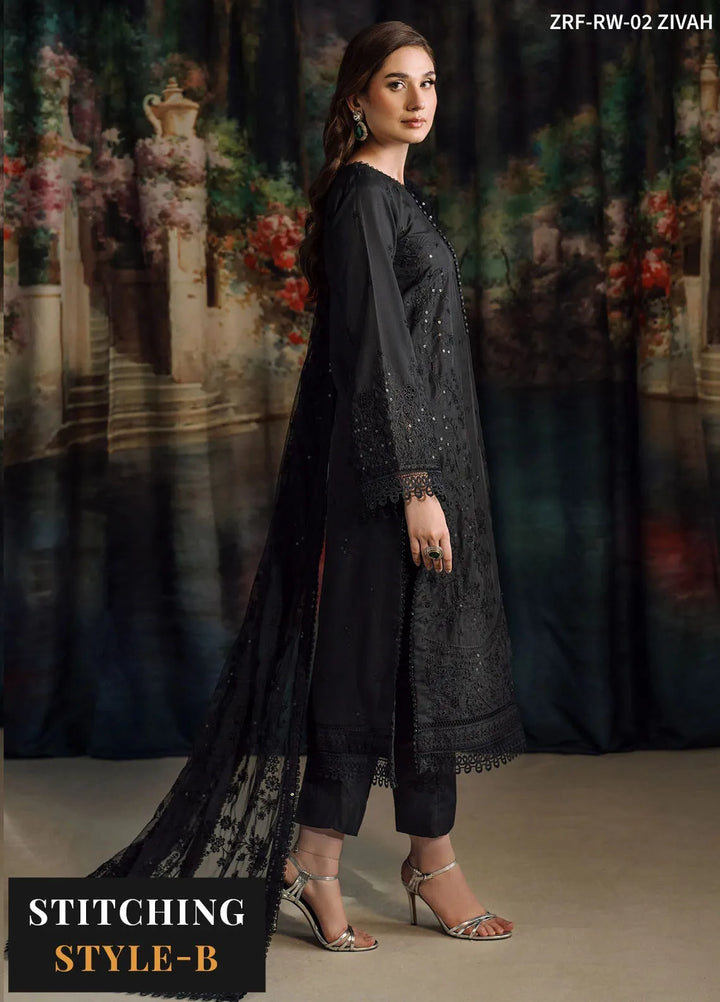 Zarif Embroidered Raw Silk Suit Unstitched 3 Piece ZRF-RW-02 Zivah - Festive Collection