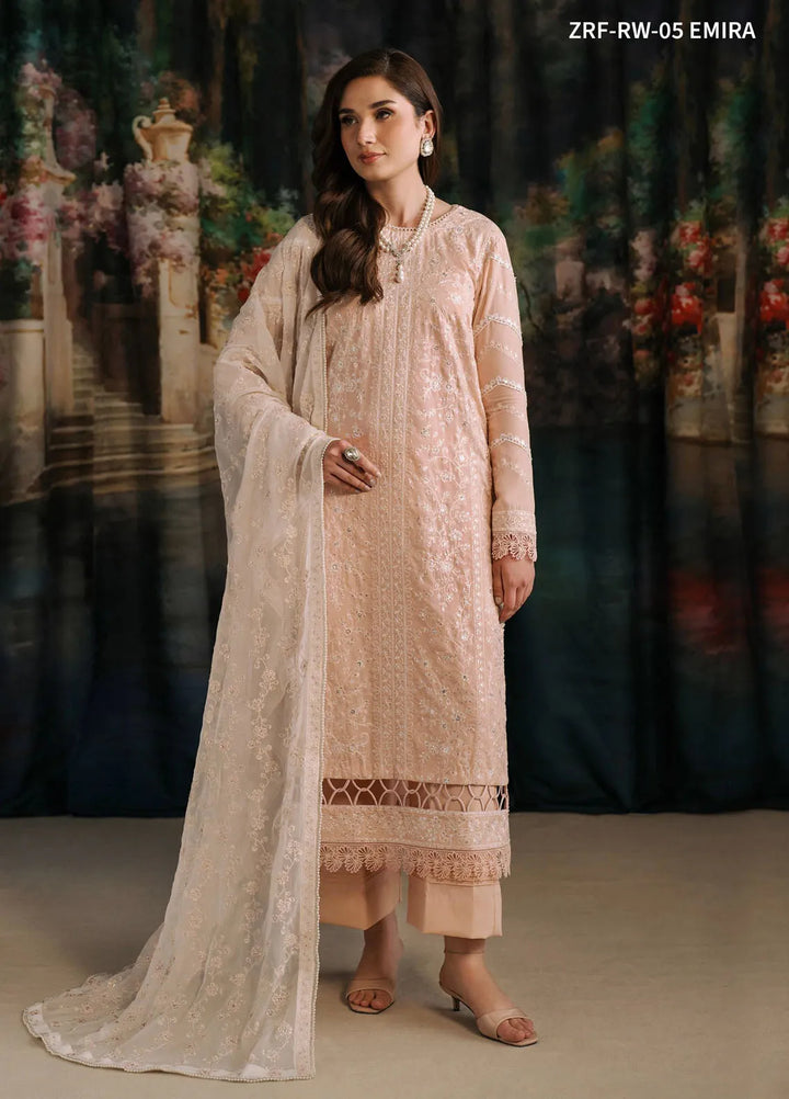Zarif Embroidered Raw Silk Suit Unstitched 3 Piece ZRF-RW-05 Emira - Festive Collection
