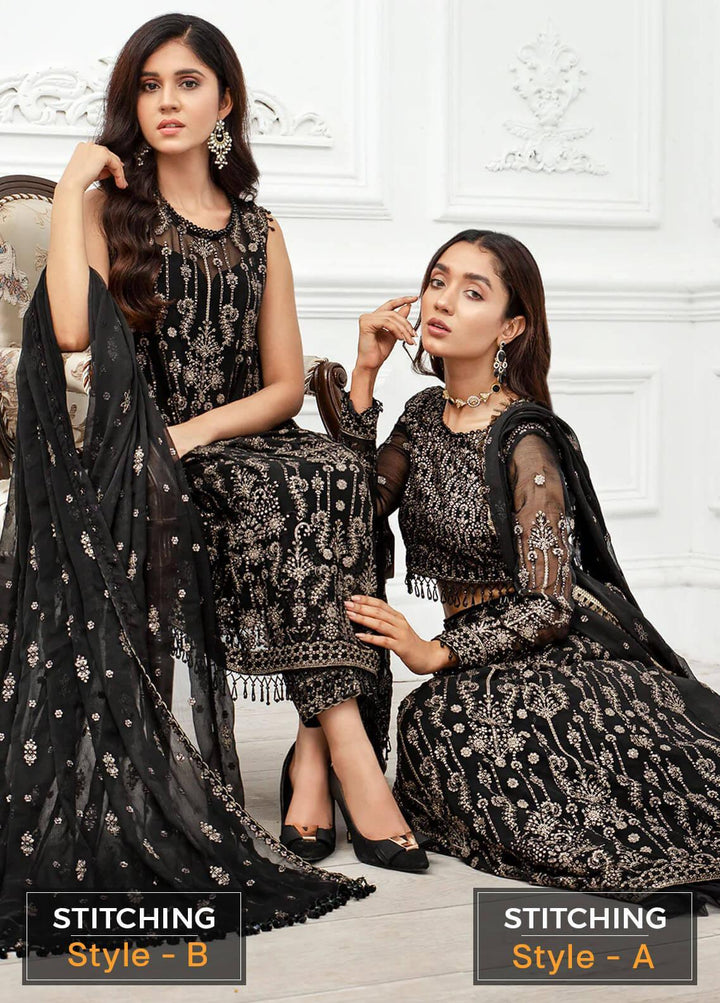 Zarif Embroidered Chiffon Suits Unstitched 3 Piece ZD 03 RESHAM - Luxury Collection