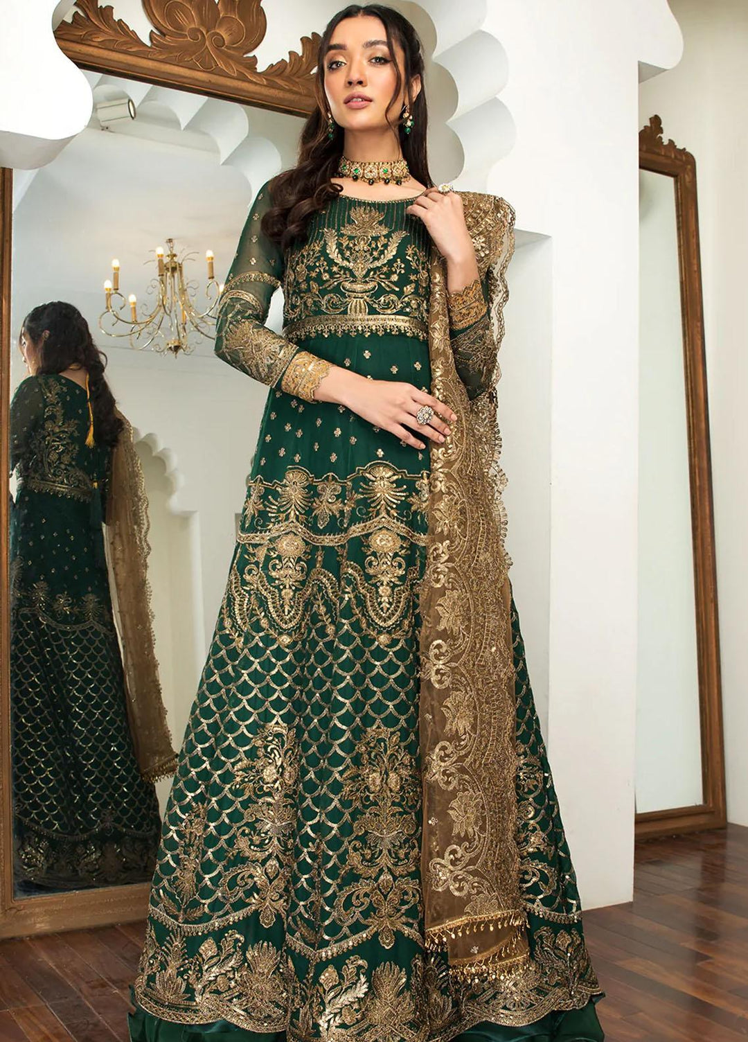 Zarif Embroidered Chiffon Suits Unstitched 2 Piece ZM 04 SINGHAAR - Luxury Collection