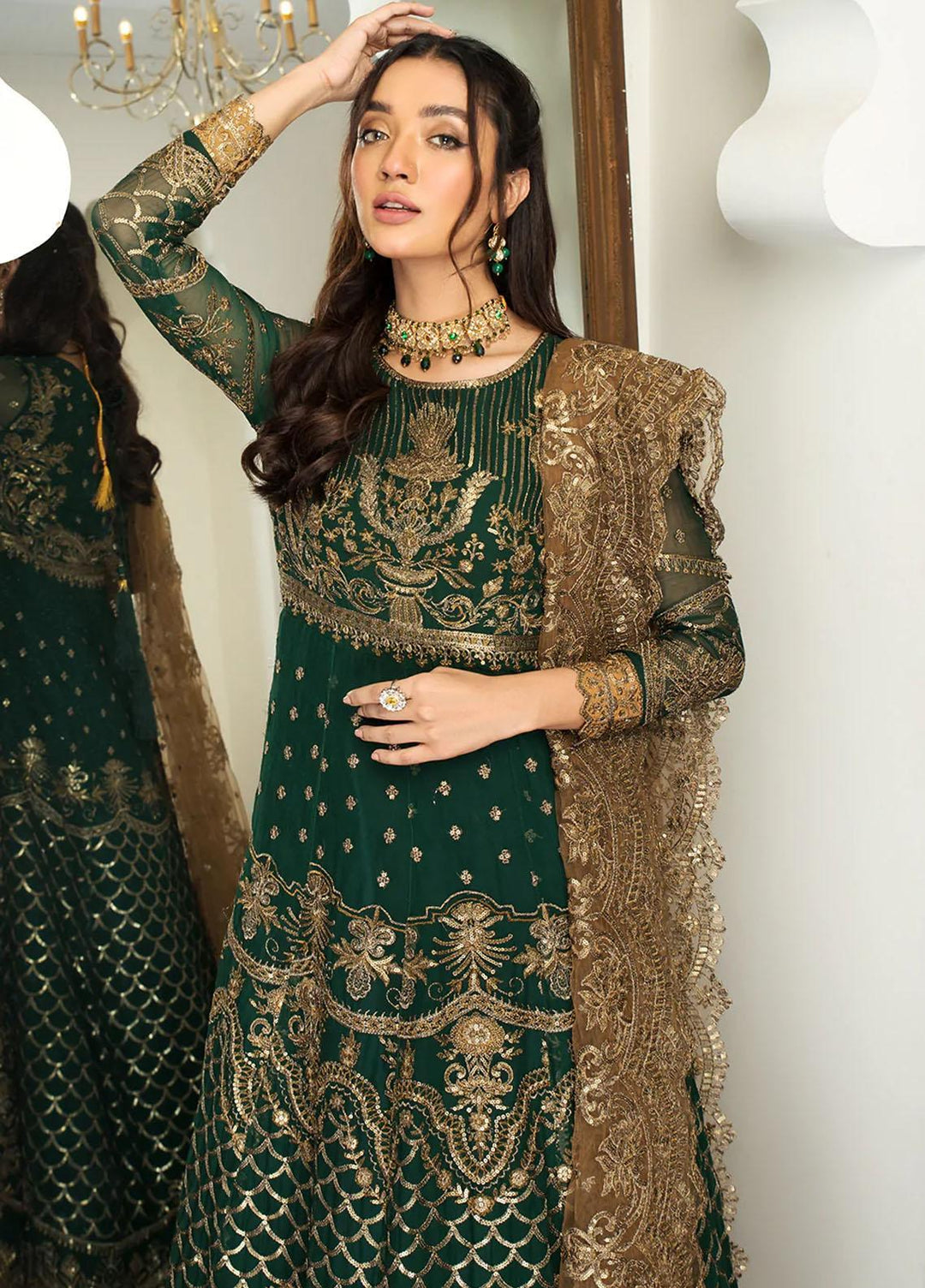 Zarif Embroidered Chiffon Suits Unstitched 2 Piece ZM 04 SINGHAAR - Luxury Collection