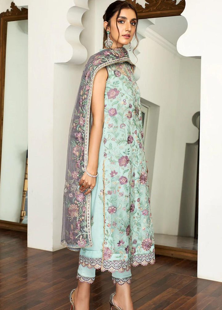 Zarif Embroidered Net Suits Unstitched 3 Piece ZM 07 ZAUQ - Luxury Collection