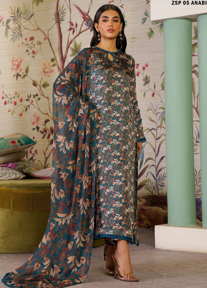 Zarif Printed Silk Suits Unstitched 3 Piece ZF24SP ZSP 05 Anabia - Summer Collection