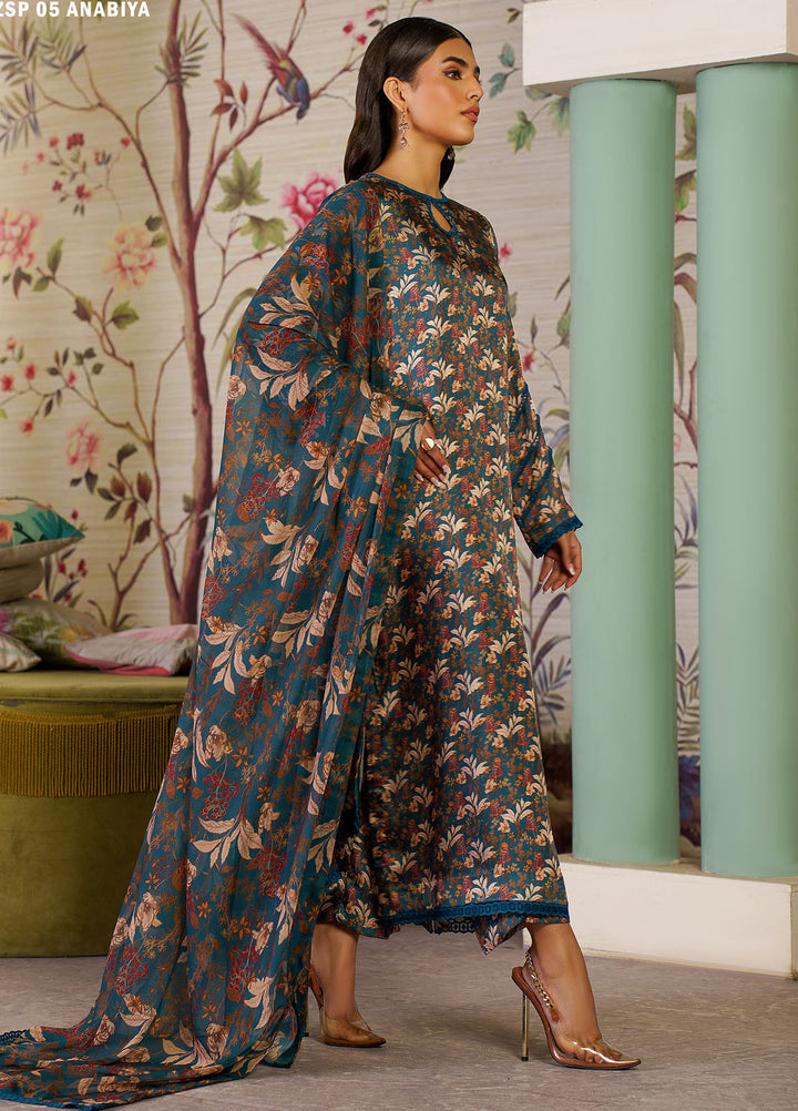 Zarif Printed Silk Suits Unstitched 3 Piece ZF24SP ZSP 05 Anabia - Summer Collection
