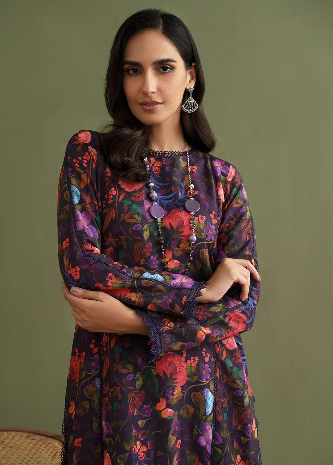 Zarif Pret Printed Cotton Silk 2 Piece Suit ZF23P03 Night Garden