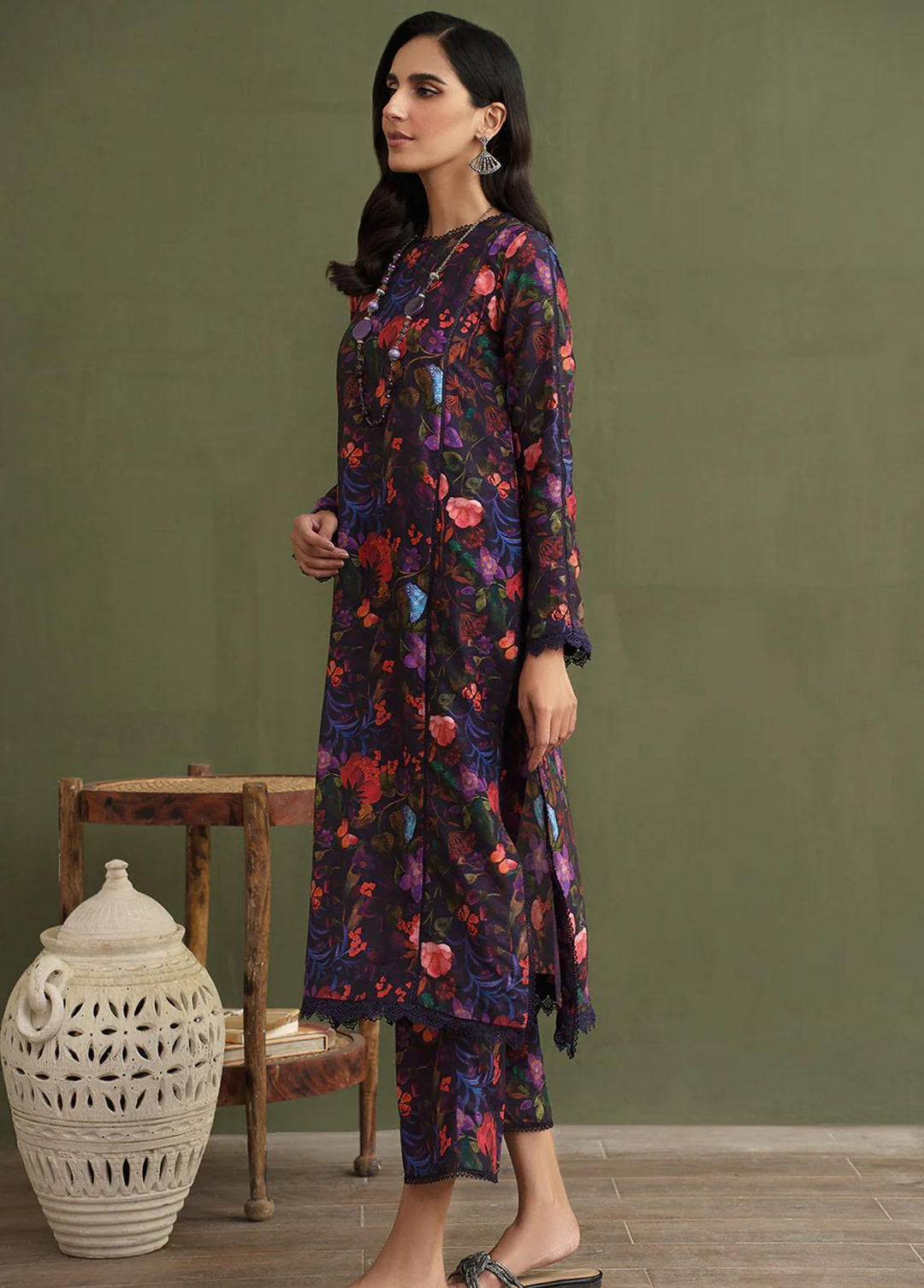 Zarif Pret Printed Cotton Silk 2 Piece Suit ZF23P03 Night Garden
