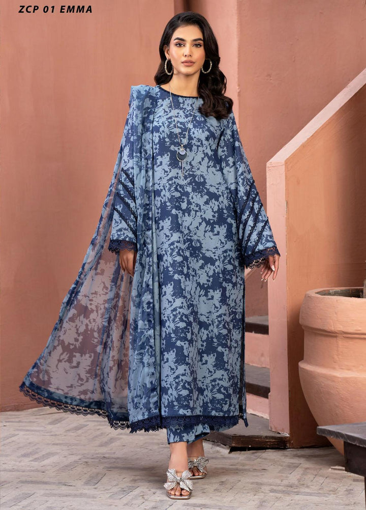 Zarif Printed Cambric Suits Unstitched 3 Piece ZF24P ZCP 01 Emma - Casual Collection