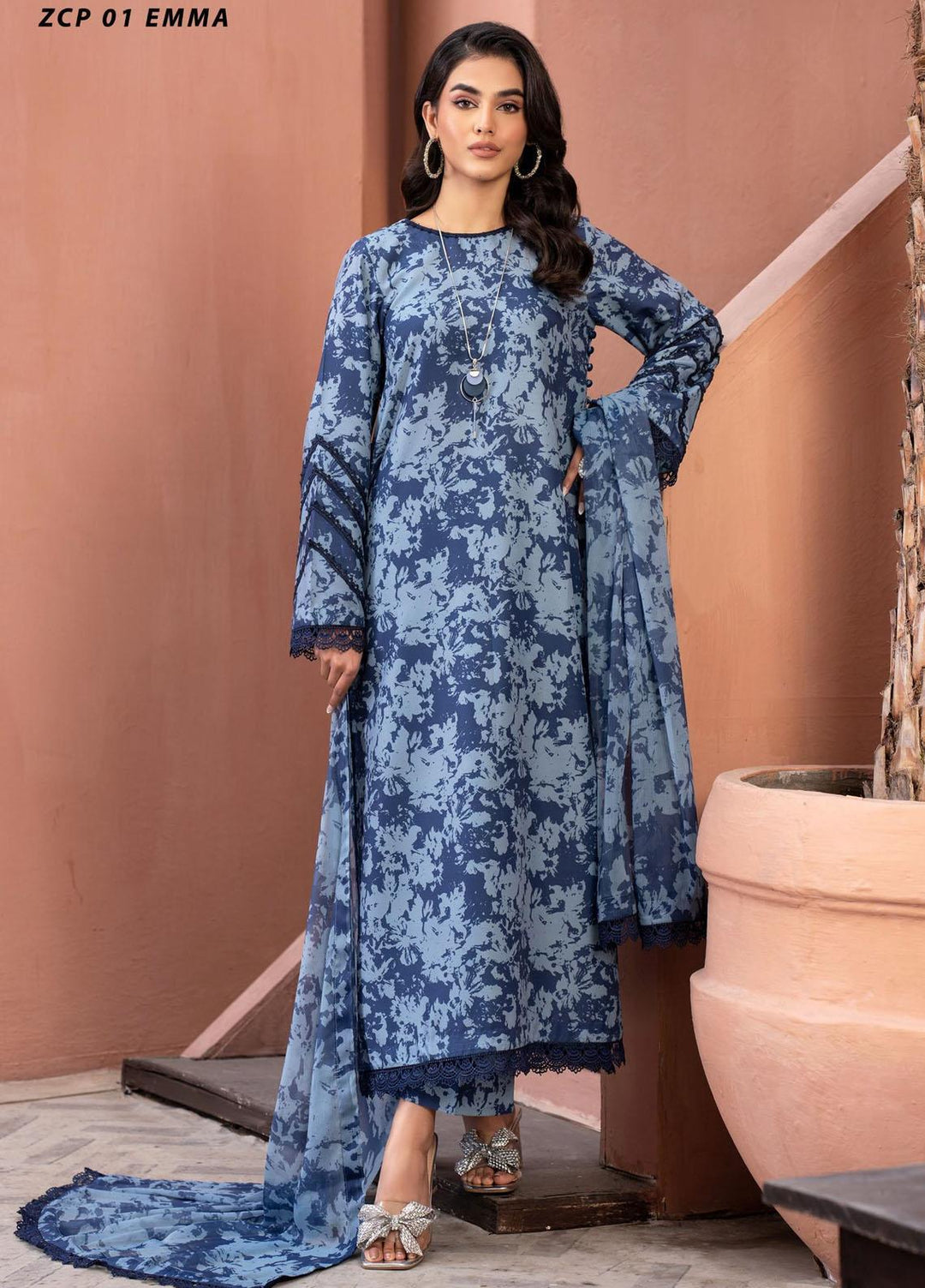 Zarif Printed Cambric Suits Unstitched 3 Piece ZF24P ZCP 01 Emma - Casual Collection