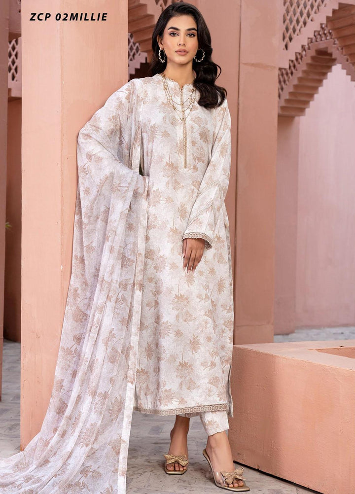 Zarif Printed Cambric Suits Unstitched 3 Piece ZF24P ZCP 02 Millie - Casual Collection