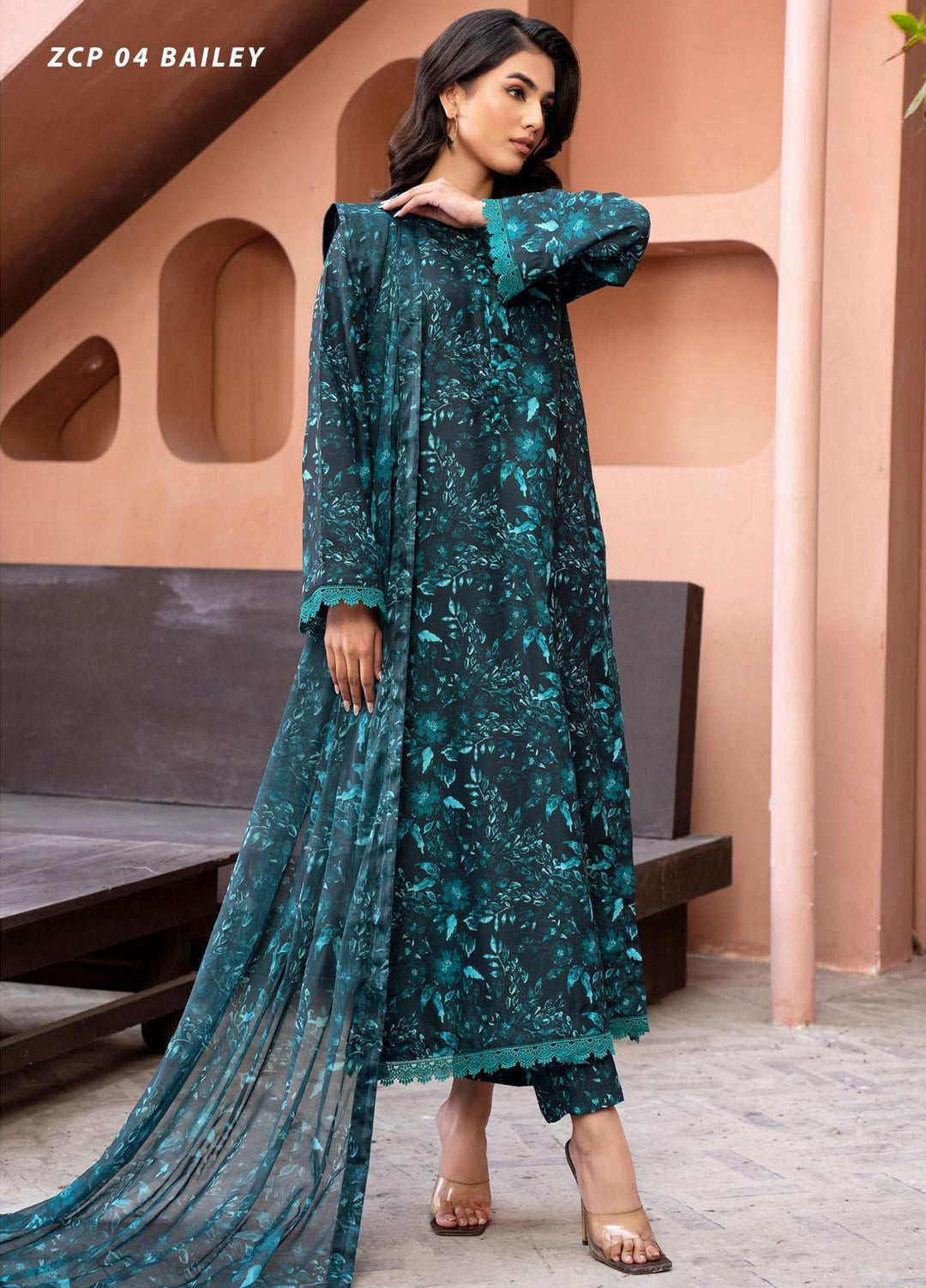Zarif Printed Cambric Suits Unstitched 3 Piece ZF24P ZCP 04 Bailey - Casual Collection