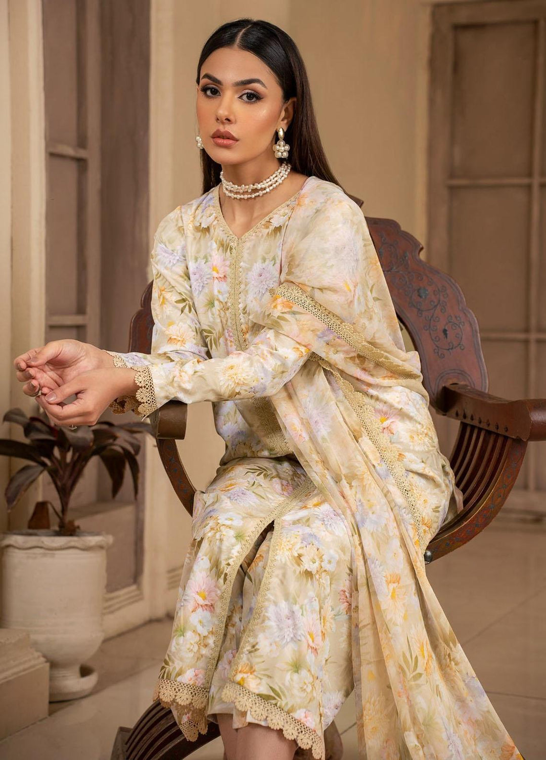 Zarif Printed Georgette Suits Unstitched 3 Piece ZF23PG ZPR 02 Aurora - Formal Collection