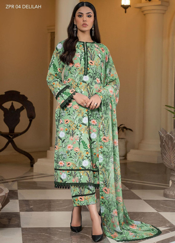 Zarif Printed Georgette Suits Unstitched 3 Piece ZF23PG ZPR 04 Delilah - Formal Collection