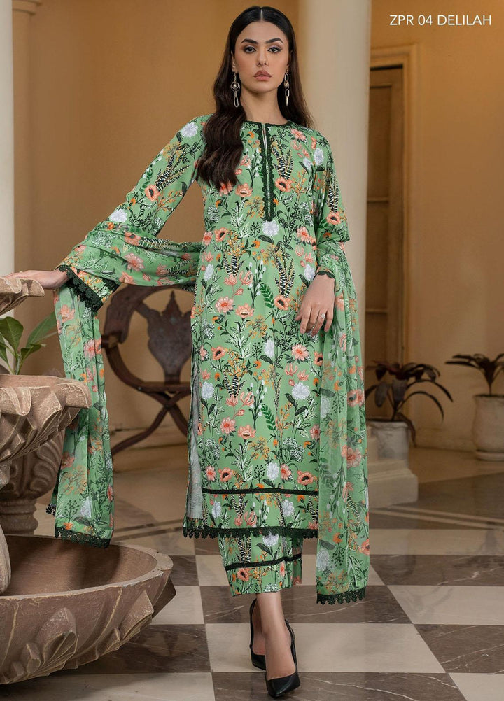 Zarif Printed Georgette Suits Unstitched 3 Piece ZF23PG ZPR 04 Delilah - Formal Collection