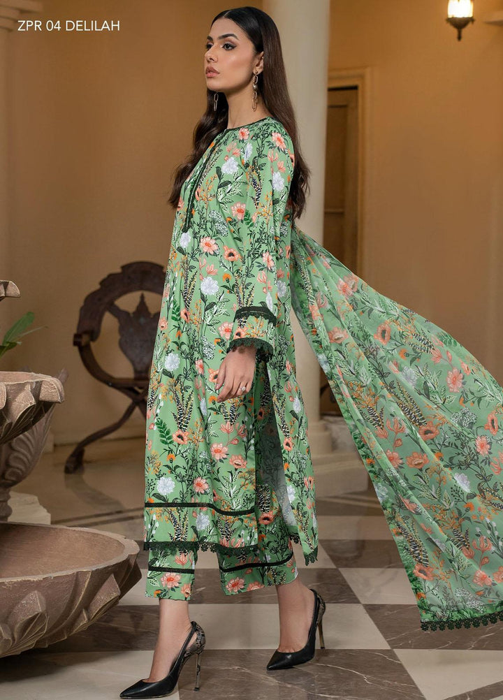 Zarif Printed Georgette Suits Unstitched 3 Piece ZF23PG ZPR 04 Delilah - Formal Collection