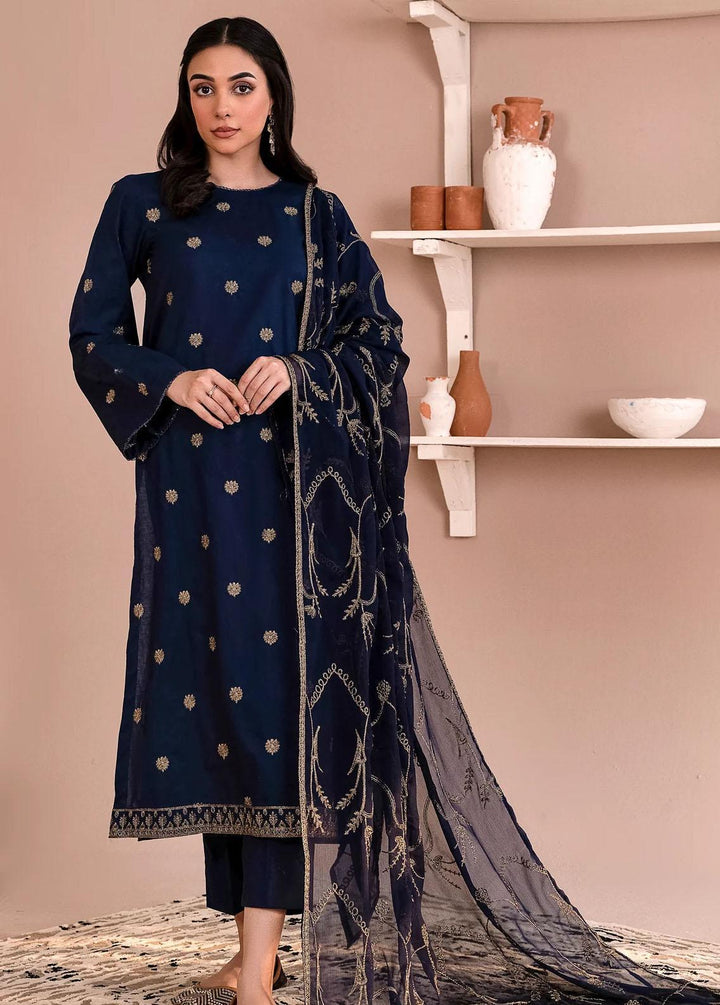 Zarif Pret Embroidered Cambric 3 Piece Suit CP-03 Midnight