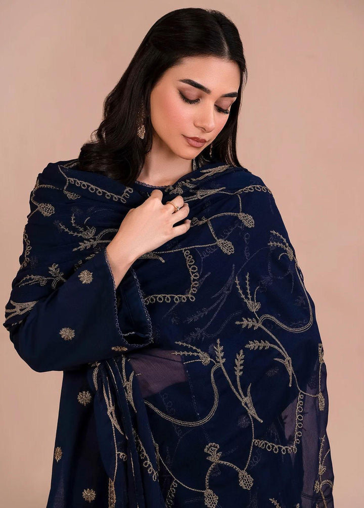 Zarif Pret Embroidered Cambric 3 Piece Suit CP-03 Midnight