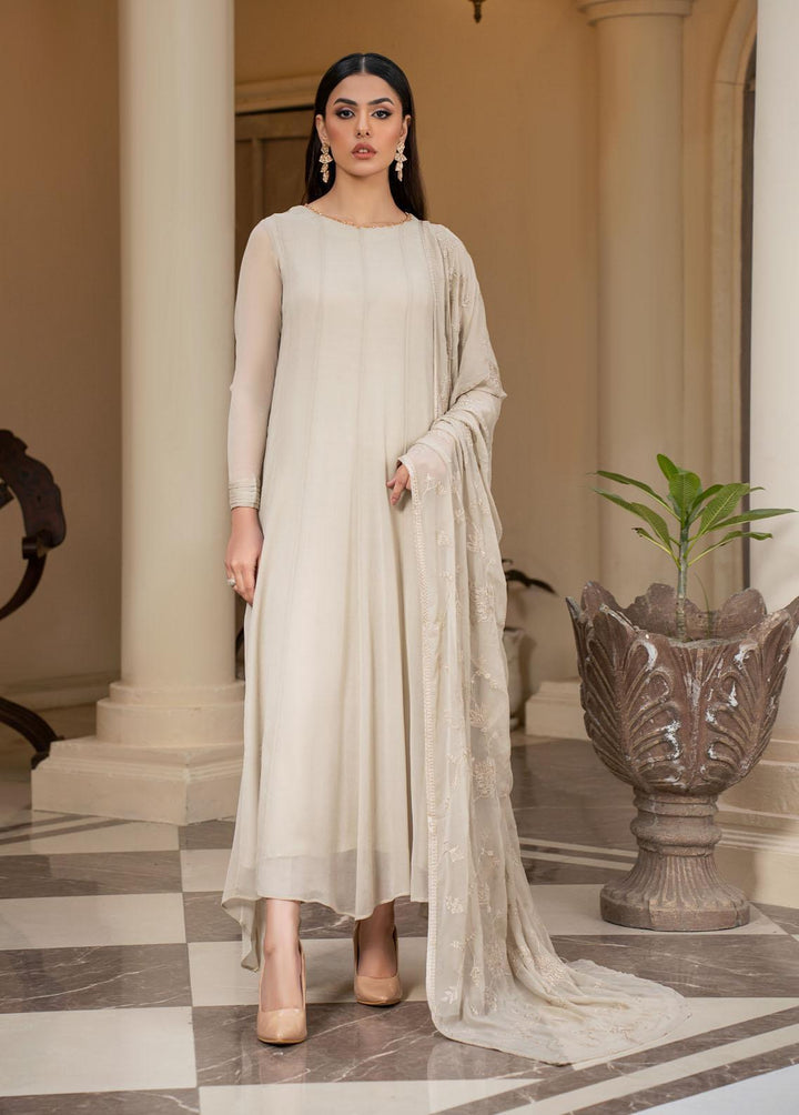 Zarif Pret Embroidered Chiffon 3 Piece Suit Fawn