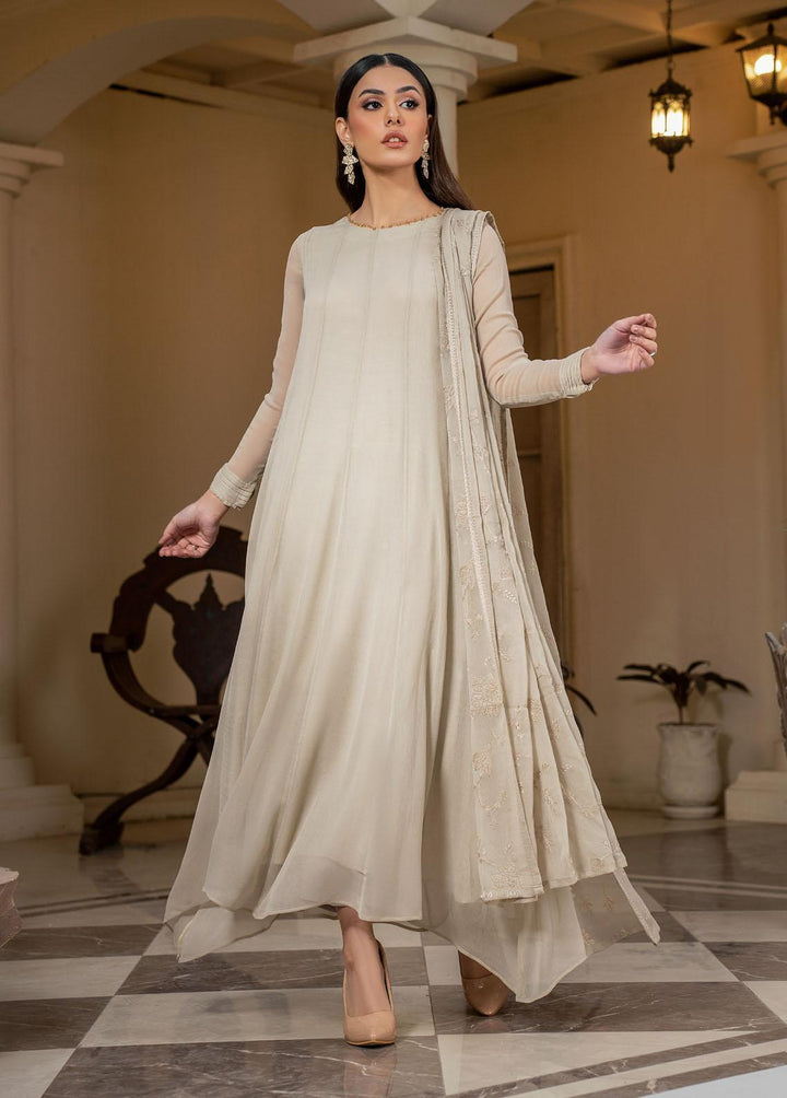 Zarif Pret Embroidered Chiffon 3 Piece Suit Fawn