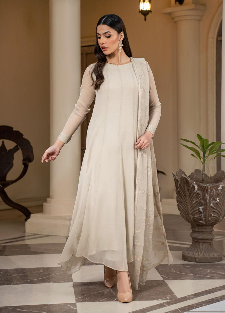 Zarif Pret Embroidered Chiffon 3 Piece Suit Fawn