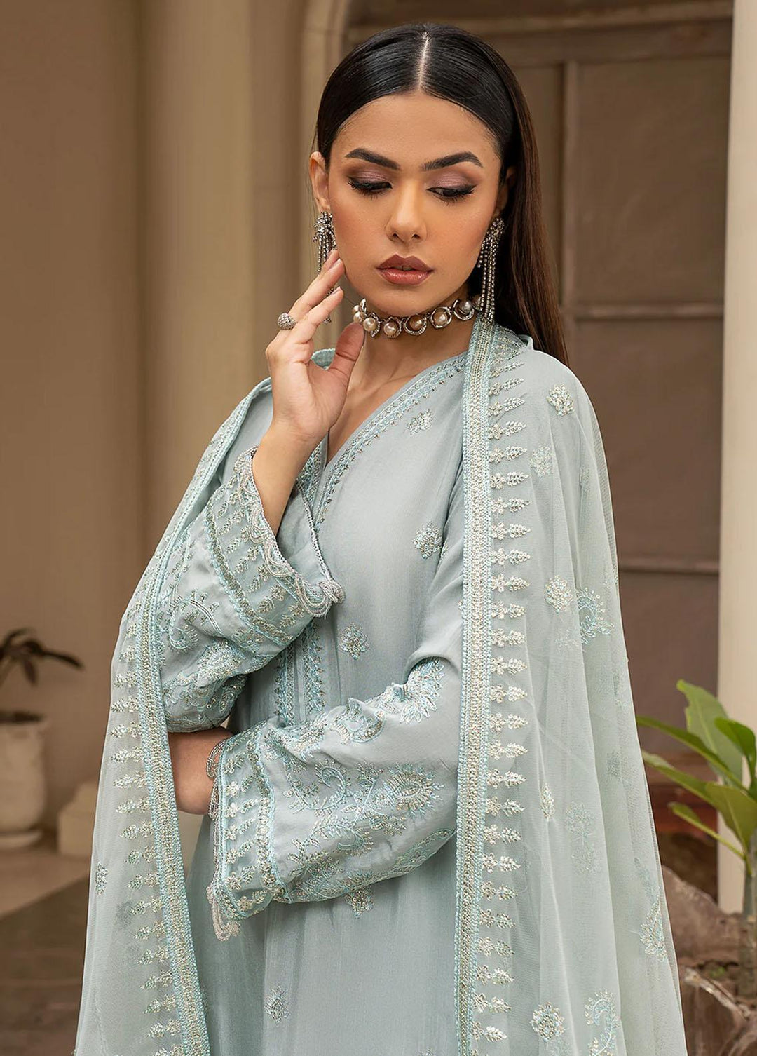 Zarif Pret Embroidered Raw Silk 3 Piece Suit ZRS-02 OPAL